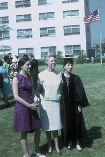 Barbara Barlow at her graduation from The Albert Einstein College of Medicine with her sister Mary and mother Esther, 1967