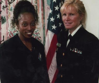 Susan J. Blumenthal with Gail Devers, the Gold medal winner in the 100 meter dash at the 1992 and 1996 summer Olympic games