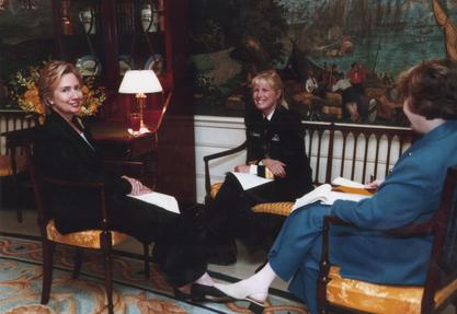 Susan J. Blumenthal with Hillary Clinton in the White House