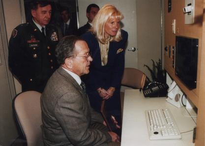 Susan J. Blumenthal with General Zatchuk, retired, and Senator Stevens at the Missiles to Mammograms initiative that she spearheaded