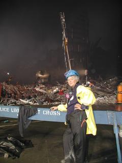 Susan Briggs at Ground Zero, September 2001