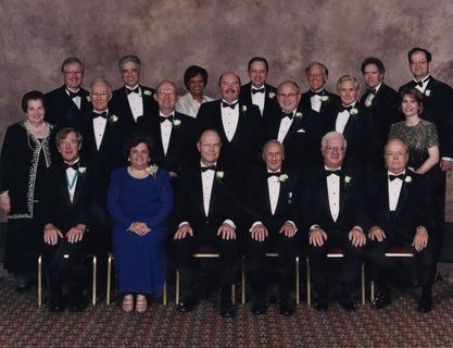 Nancy Dickey (seated, second from left) with the American Medical Association Board of Trustees and Officers at the 1998 inauguration