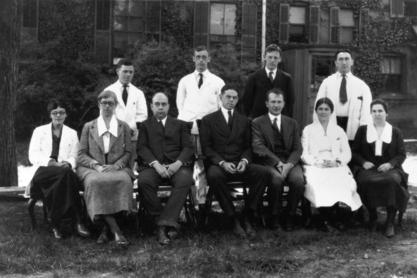Martha May Eliot and the pediatric faculty at New Haven Hospital, ca. 1921
