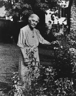 Alice Hamilton in her garden, 1947