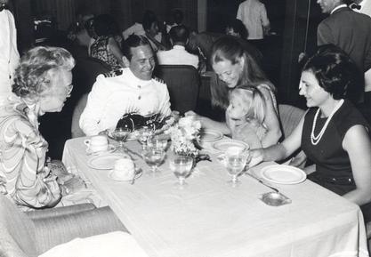 Marianne J. Legato and her daughter Christiana on vacation with M. Irené Ferrer, 1970