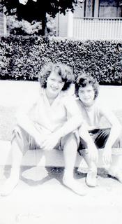 Edithe J. Levit with her sister Sylvia in Kingston, Pennsylvania, ca. 1940