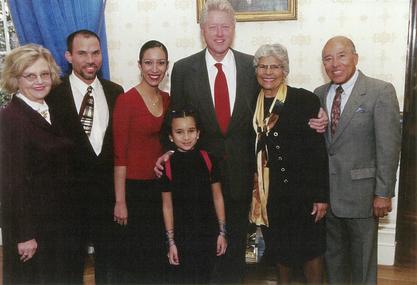 Helen Rodriguez-Trias with President Bill Clinton at the Citizens Award ceremony, ca. 2000