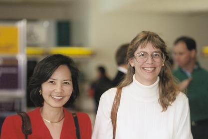 Linda Shortliffe with Catherine deVries, the second woman in the Stanford urology program, 1981