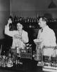 Gerty Cori and her husband Carl Cori in the laboratory at Washington University School of Medicine, St. Louis, 1947