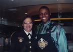 Acting Surgeon General Audrey Forbes Manley with Olympian Carl Lewis at a fund raising event, ca. 1996